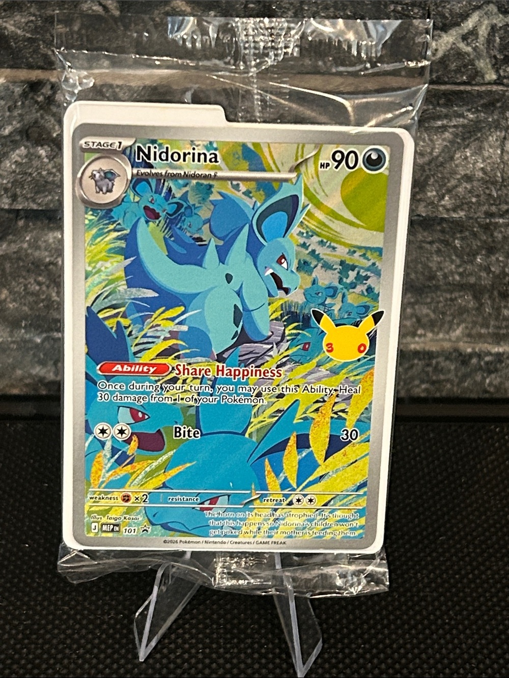 Pokemon Nidorina #101 Black Star ⭐️ Promo Holo SEALED from 30th Celebrations ETB